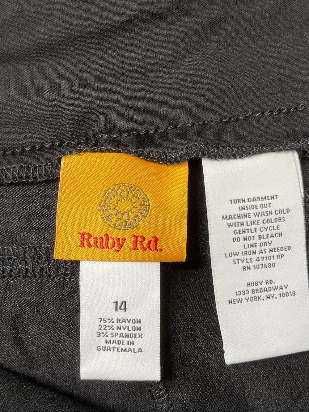 Ruby Rd. Black Straight-Leg Women's Pants - Picture 4 of 5
